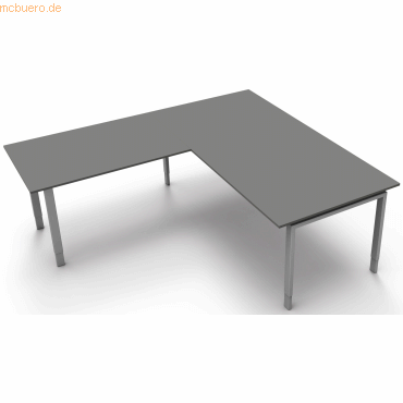 4044917436527 - Schreibtisch Form5 200 200x100x68-82cm   Anbau 120x80cm grafi