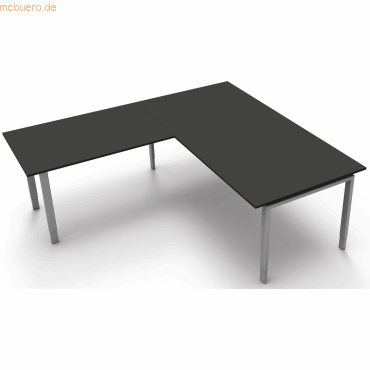 4044917436534 - Schreibtisch Form5 200 200x100x68-82cm   Anbau 120x80cm anthr