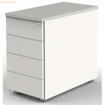 4044917437111 - Form 1 Standcontainer weiß lichtgrau 4 Auszüge 420 x 800 x 720 - 760 cm