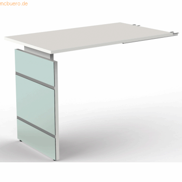 4044917428133 - Ansatztisch Lugano HV Dunkelgrau Graphit Weiss 100 cm x 68 - 76 cm x 60 cm Büroschreibtische von Büromöbel Experte