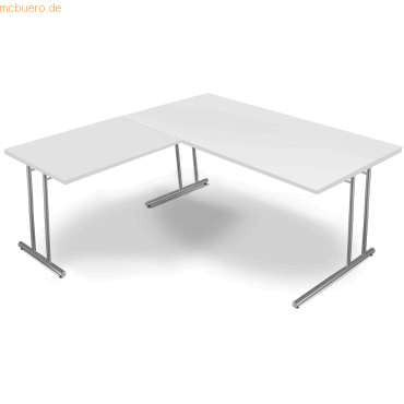 4044917434608 - Schreibtisch Start Up mit Anbau (B)1800 mm weiß
