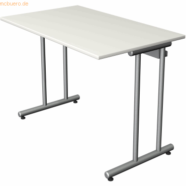 4044917439849 - Schreibtisch start up Fuß silber 100x60x75cm weiß