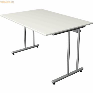 4044917439887 - Schreibtisch start up Fuß silber 120x80x75cm weiß