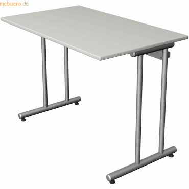 4044917439856 - Schreibtisch start up Fuß silber 100x60x75cm lichtgrau
