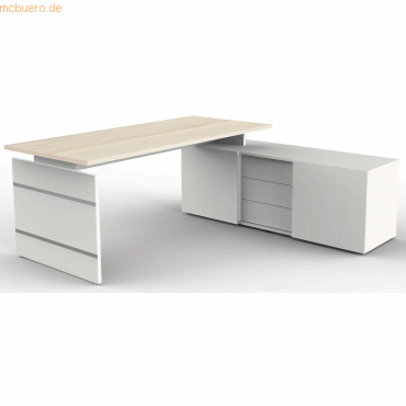 4044917436282 - Form 4 Eckschreibtisch Ecke Wange 3 Schübe 1950 (B) x 1770 (T) x 740 (H) mm 4044917436282 - Form 4 Eckschreibtisch Ecke Wange 3 Schübe 1950 (B) x 1770 (T) x 740 (H) mm
