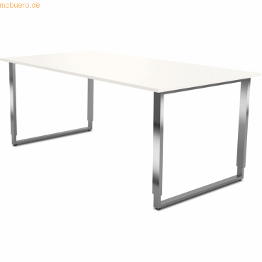 4044917428010 - Schreibtisch 1145141 manuell höhenverstellbar 68-82cm (H) 180cmx80cm (BxT) rechteckig weiß Silber 4044917428010 Kerkmann 4044917428010 - Schreibtisch 1145141 manuell höhenverstellbar 68-82cm (H) 180cmx80cm (BxT) rechteckig weiß Silber 4044917428010 Kerkmann