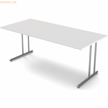 4044917437579 - Schreibtisch start up Fuß silber BxT 180x80cm lichtgrau 4044917437579 - Schreibtisch start up Fuß silber BxT 180x80cm lichtgrau