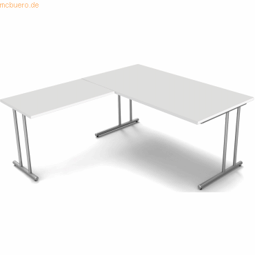 4044917437593 - Schreibtisch start up Fuß silber BxT 160x180cm lichtgrau 4044917437593 - Schreibtisch start up Fuß silber BxT 160x180cm lichtgrau