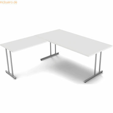 4044917437609 - Schreibtisch start up Fuß silber BxT 180x180cm lichtgrau 4044917437609 - Schreibtisch start up Fuß silber BxT 180x180cm lichtgrau