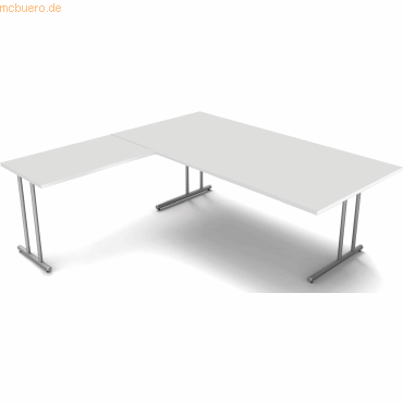 4044917437616 - Schreibtisch start up Fuß silber BxT 200x200cm lichtgrau 4044917437616 - Schreibtisch start up Fuß silber BxT 200x200cm lichtgrau