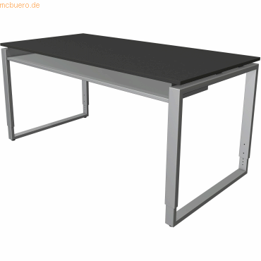 4044917438583 - Schreibtisch Architekt  11494013 manuell höhenverstellbar 68-72cm (H) 160x80cm (BxT) rechteckig anthrazit   silber 40449174