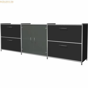 4044917430587 - Sideboard BxTxH 236x38x78cm 4 Schubfächer anthrazit