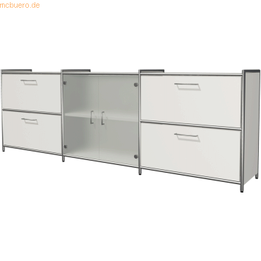 4044917430594 - Sideboard BxTxH 236x38x78cm 4 Schubfächer weiß