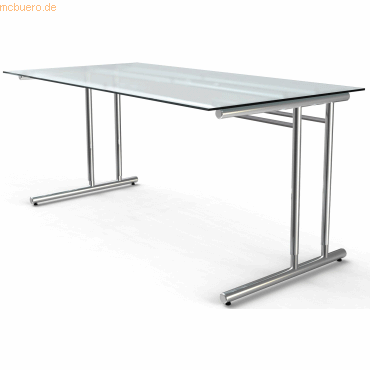 Kerkmann Schreibtisch Artline ESG C-Fuß 160x80x68-82cm glas