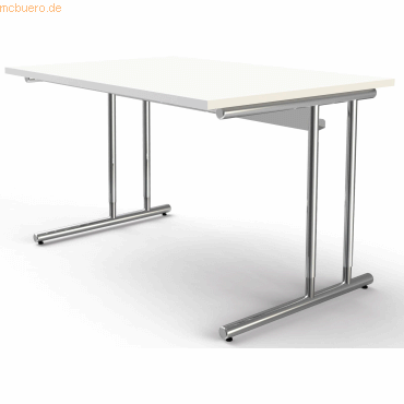 Kerkmann Schreibtisch Artline Holzdekor C-Fuß 120x80x68-82cm weiß