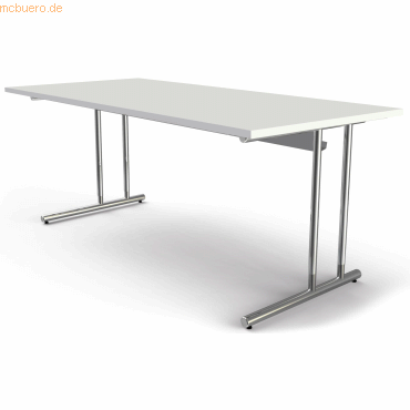 Kerkmann Schreibtisch Artline Holzdekor C-Fuß 180x80x68-82cm weiß