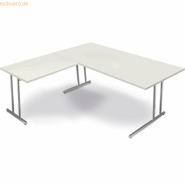 Kerkmann Schreibtisch Artline Holzdekor / Anbau C-Fuß 180x180x68-82cm