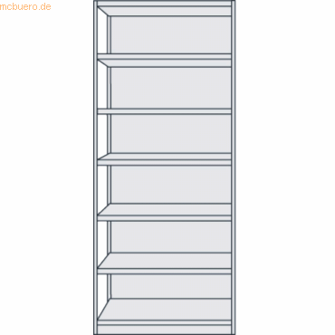 Kerkmann Büroregal Progress 500 Grundregal BxTxH 96x40x225cm 7 Böden m