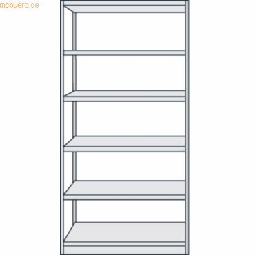 4044917344501 - Büro-Steckregal ohne Rückwand Regalhöhe 1900 mm Grundregal Breite x Tiefe 760 x 300 mm