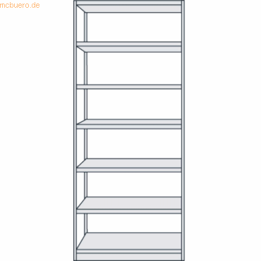 4044917344600 - Büro-Steckregal ohne Rückwand Regalhöhe 2250 mm Grundregal Breite x Tiefe 760 x 300 mm