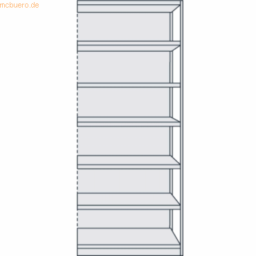 Kerkmann Büroregal Progress 500 Anbauregal BxTxH 75x30x225cm 7 Böden m