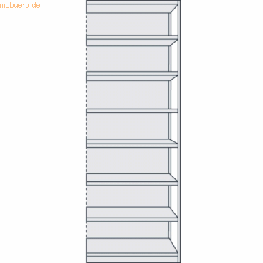 4044917350700 - Büro-Steckregal mit Rückwand Regalhöhe 2600 mm Anbauregal Breite x Tiefe 760 x 300 mm