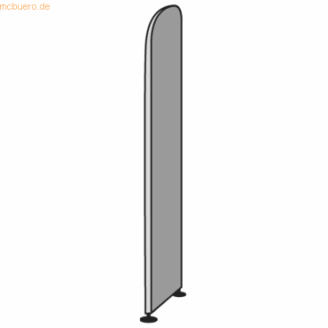 Kerkmann Abschlusswange Büroregal Dante (mit Rückwand) HxT 1900x325mm