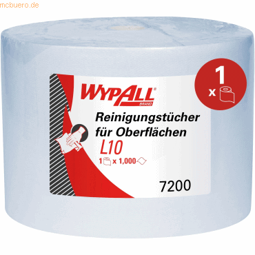 5033848003488 - Kimberly Clark 7200 WYPALL L10 EXTRA 7200 Reinigungstücher (L x B) 380 mm x 240 mm Blau 1000 St Rl 1 St