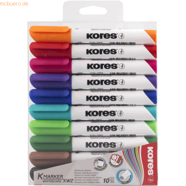 9023800208019 - Whiteboard-Marker K MARKER XW2 Keilspitze 10er Etui Strichstärke 30-50 mm schnell trocknend - 1 Stück (M20801)