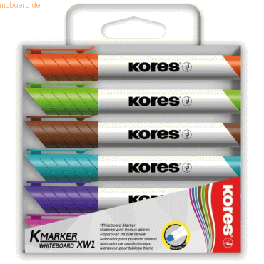 9023800208026 - Whiteboard-Marker K MARKER XW1 Rundspitze 6er Etui Strichstärke 30 mm schnell trocknend - 1 Stück (M20802)