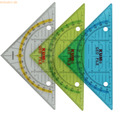 Kum Geometrie-Dreieck 261 Geo File 16cm farbig sortiert