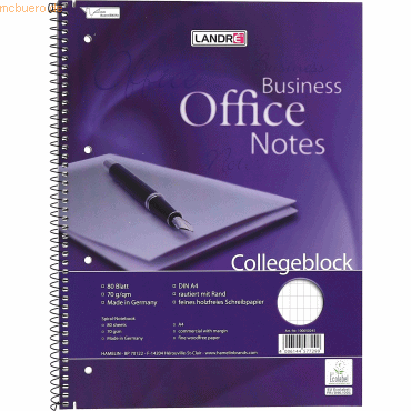 4006144577299 - Collegeblock 100050245 Business Office Notes Lineatur 23   rautiert mit Rand innen A4+ 70g violett 80 Blatt 4006144577299 L