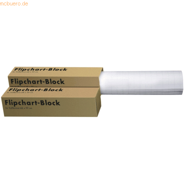 5 x Landre Flipchartblock 68x98cm 20 Blatt 80g/qm blanko