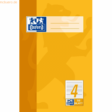 4006144934917 - 10 x Schulheft A5 9mm liniert Lineatur 4 32 Blatt gelb 4006144934917 - 10 x Schulheft A5 9mm liniert Lineatur 4 32 Blatt gelb