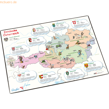 4006677453459 - Schreibunterlage 40x53cm Motiv Landkarte Österreich