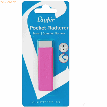 4006677692643 - Radiergummi Pocket 2 pink 4006677692643 LÄUFER 69264