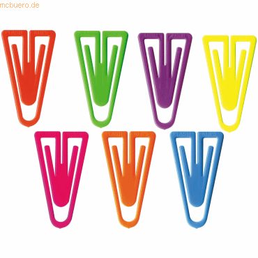 4001782317450 - 10 x Büroklammern Plastiklips 25mm VE=1000 Stück Leuchtfarben s