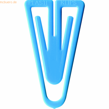 4001782154659 - Büroklammern Plastiklips 60mm VE=10 Stück hellblau