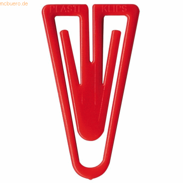 4001782217668 - 20 x Büroklammern Super Plastiklips 250mm VE=1 Stück rot