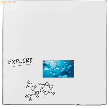 8713797099639 - Whiteboard Premium-Plus BxH 1200x1200 mm emaillierte Tafeloberfläche Aluminiumrahmen