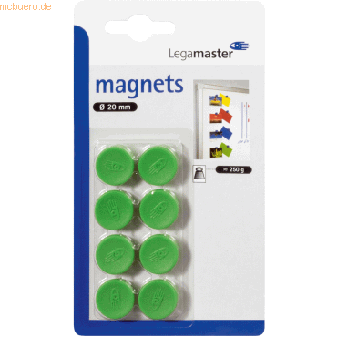 8713797036733 - 10 x Haftmagnet 20 mm 8 Stück grün