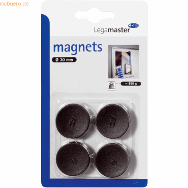 8713797036757 - 10 x Haftmagnet 30 mm 4 Stück schwarz