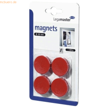 8713797036764 - 10 x Haftmagnet 30 mm 4 Stück rot