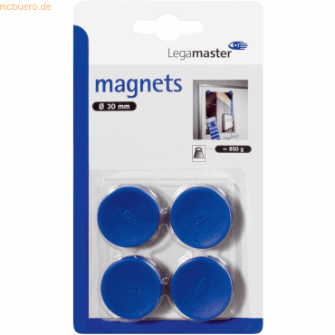 8713797036771 - 10 x Haftmagnet 30 mm 4 Stück blau