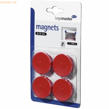 8713797036818 - 10 x Haftmagnet 35mm 4 Stück rot