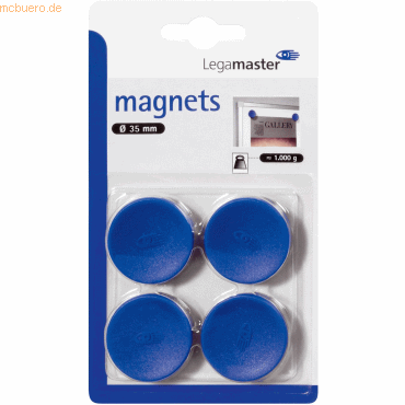 8713797036825 - 10 x Haftmagnet 35mm 4 Stück blau