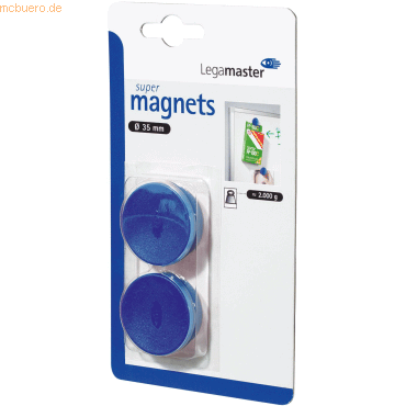 8713797036870 - 10 x Haftmagnet 35mm 2 Stück blau