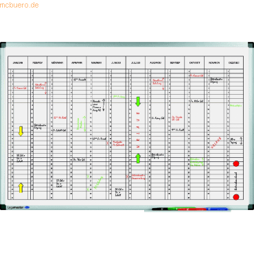 Legamaster Jahresplaner Premium vertikal 90x60 weiß