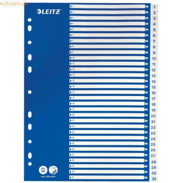 4002432367825 - LEITZ® PP-Register mit blauem Deckblatt Zahlen 1-31