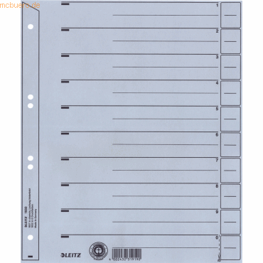 4002432331369 - Trennblätter 1650-30-85 A4 grau 200g Recyclingkarton 4002432331369 25 Stück 4002432331369 - Trennblätter 1650-30-85 A4 grau 200g Recyclingkarton 4002432331369 25 Stück
